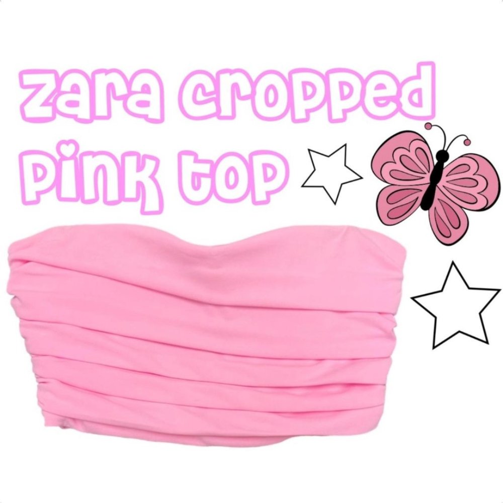 Zara pink corset style crop top
